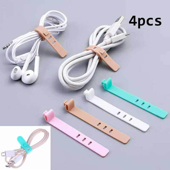 4Pcs Silicone Cable Organizer